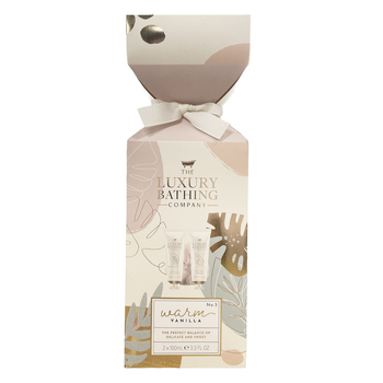 The Luxury Bathing Company 100ml Body Wash/Cream Warm Vanilla Cracker Set