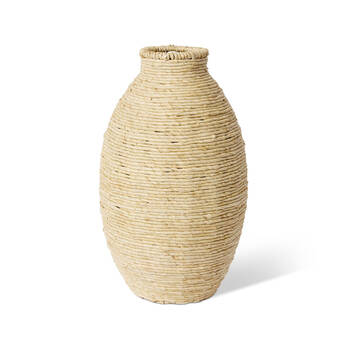 E Style Ratan Bomani Vessel Home Tabletop Decor 25x42cm - Natural
