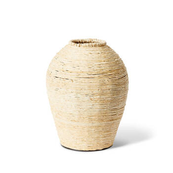 E Style Ratan Bomani Tall Round Vessel Decor 36x44cm - Natural