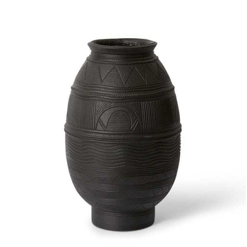 E Style Darius 43cm Cement Plant/Flower Vase Decor - Black