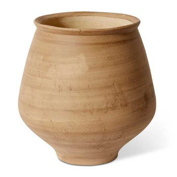 E Style Leilani 33cm Cement Plant Pot Round Decor - Brown