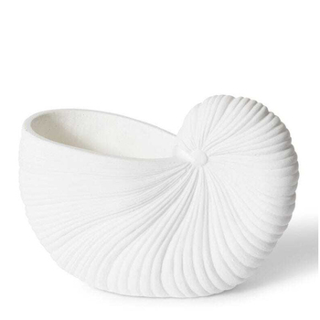 E Style 26cm Cement Snail Shell Pot Decor - White