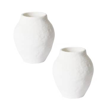 2PK E Style Ceramic Reagan Tall Pot Garden Decor 21x23cm - White