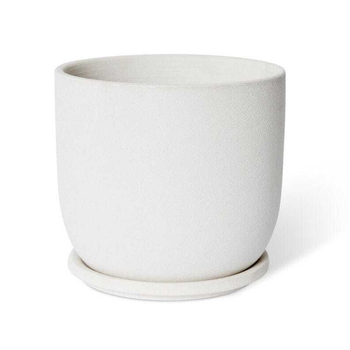 E Style Allegra 19cm Ceramic Plant Pot w/ Saucer Decor - White