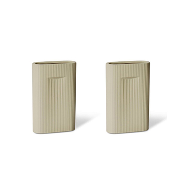 2PK E Style Keziah 26cm Ceramic Flower Vase Decor - Soft Green