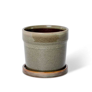 E Style Austin 16cm Ceramic Plant Pot w/ Saucer Decor - Blue/Brown