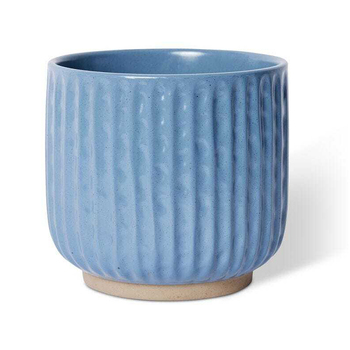 E Style Emery 19cm Ceramic Plant Pot Decor Round - Blue