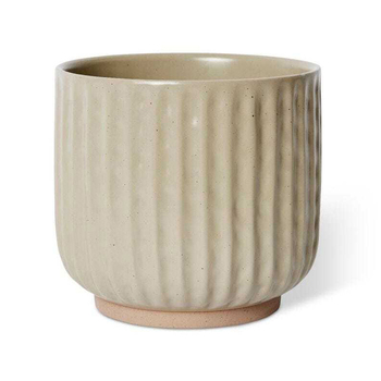 E Style Emery 19cm Ceramic Plant Pot Decor Round - Green