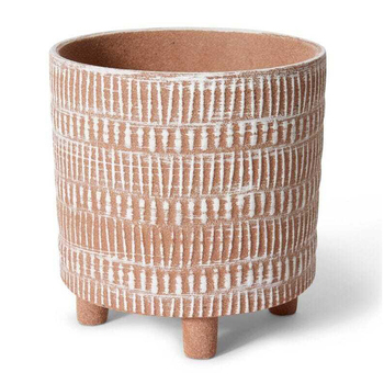 E Style Kiera 22cm Ceramic Plant Pot Decor Round - Brown
