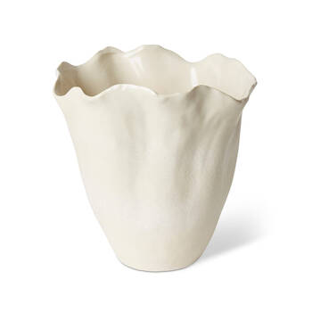 E Style Ceramic Emaline Vase Home Table Decor 29x28cm - Cream
