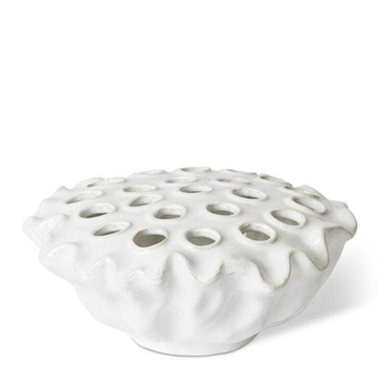 E Style Lotus 12cm Ceramic Plant/Flower Vase Decor - White