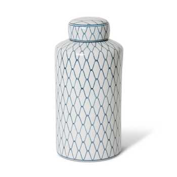 E Style Seiko 27cm Porcelain Jar Decor - Cream/Blue