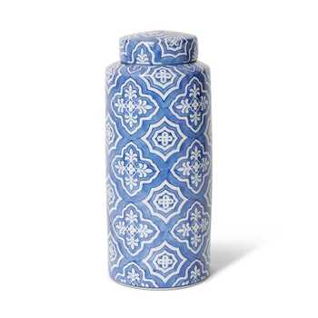 E Style Munni 36cm Porcelain Jar Decor - Blue/Cream