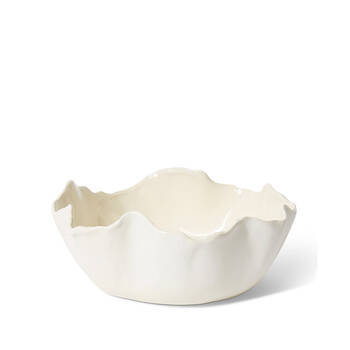 E Style Ceramic Emaline Bowl Home Table Decor 38x15cm - Cream