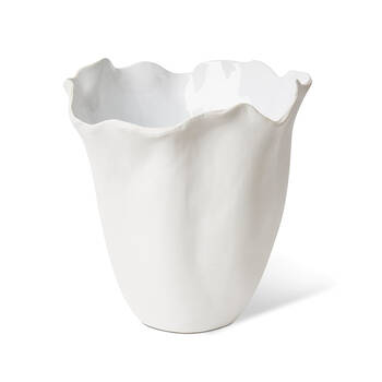 E Style Ceramic Lucia Vase Home Table Decor 29x28cm - White