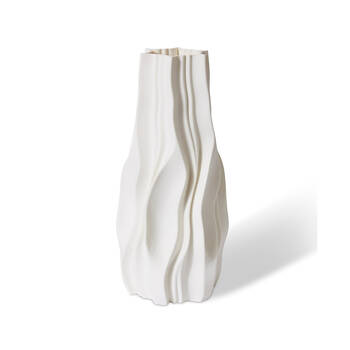 E Style Porcelain Adria Vase Home Table Decor 22x46cm - White