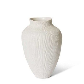 E Style Greyson Tall 30cm Ceramic Flower Vase Decor - Hessian White