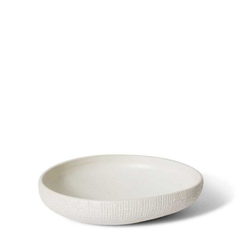 E Style Greyson 29cm Ceramic Bowl Home Decor - Hessian White