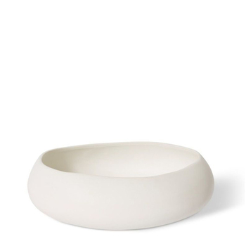 E Style Mora 32cm Ceramic Bowl Round Decor - Matt White