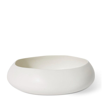 E Style Mora 39cm Ceramic Bowl Round Decor - Matt White