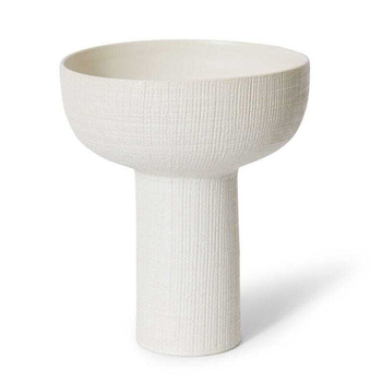 E Style Amiya Tall 30cm Ceramic Plant/Flower Vase Decor - Hessian White
