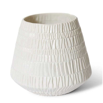 E Style Colton 29cm Ceramic Plant Pot Round Decor - Matt White
