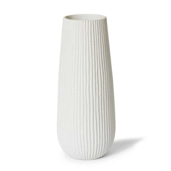 E Style Kadence 27cm Ceramic Flower Vase Decor - Matt White