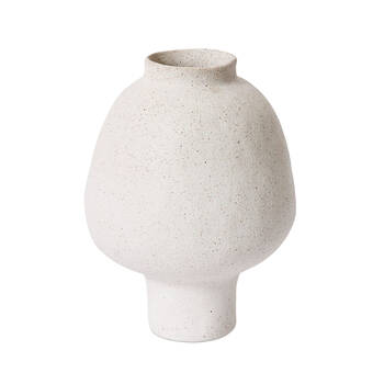 E Style Matias Footed Ceramic Flower Vase Home Decor 32cm - Sandy White