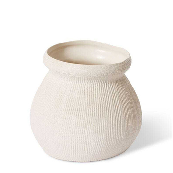 E Style 18cm Ceramic Wanda Flower Vase Decor - Hessian White