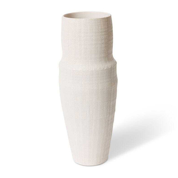 E Style 45cm Ceramic Atlas Flower Vase Decor - Hessian White