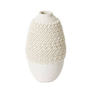 E Style Hakaku Vessel Porcelain Flower Vase Home Decor 26cm - White