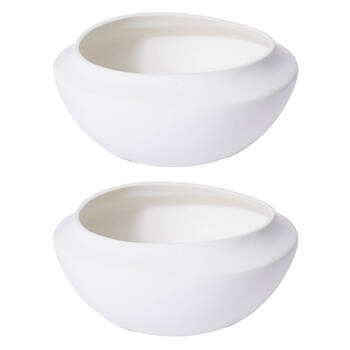 2PK E Style Nakano Wide Ceramic Decorative Bowl 20cm - White
