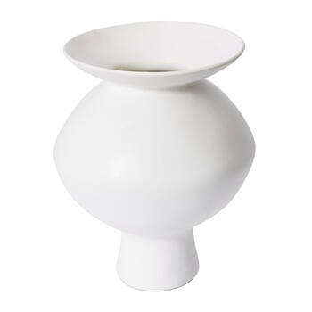 E Style Nakano Flared Ceramic Flower Vase Home Decor 34cm - White