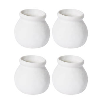 4PK E Style Ceramic Nakano Round Vase Home Decor 10x10cm White