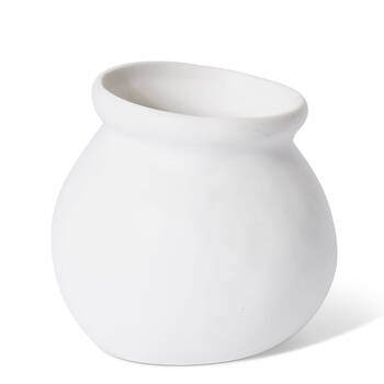 E Style Ceramic Nakano Round Vase Home Decor 15x14cm White