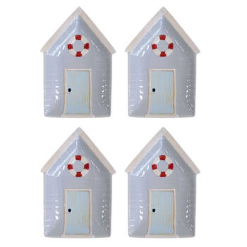 4PK LVD Beach House Ceramic Plate Tabletop Home Display Decor 24.5x16.5cm