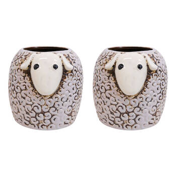 2PK LVD Sheep Ceramic Planter/Flower Vase Home Decor 15cm