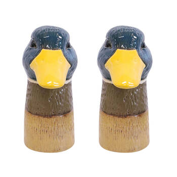 2PK LVD Mallard Ceramic Duck Flower Vase Decor 16x22cm