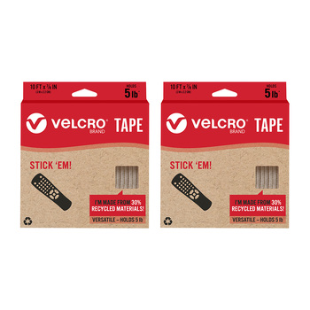 2PK Velcro Eco Collection Sticky Back Hook & Loop Fastening Tape 3m x 22mm