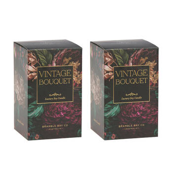 2PK Bramble Bay Vintage Floriade Bouquet Scented Candle Home Fragrance 250g