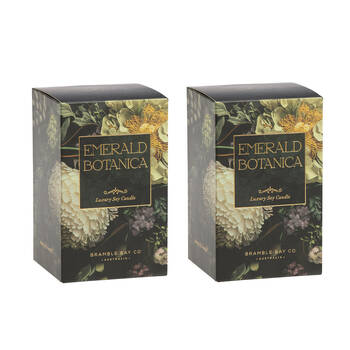 2PK Bramble Bay Vintage Floriade Emerald Botanica Scented Candle 250g