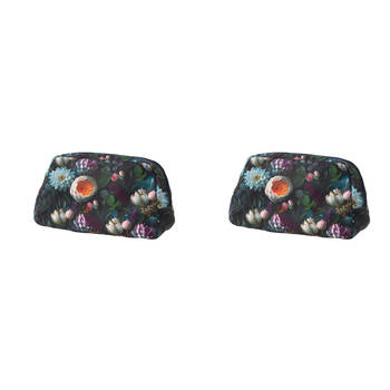 2PK Bramble Bay Vintage Floriade Forbidden Amber Wash Cosmetic Bag Travel