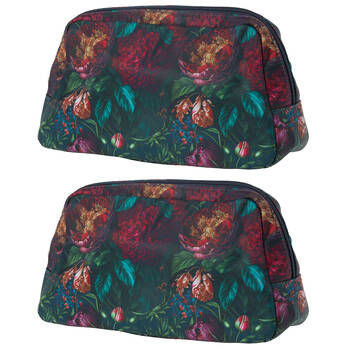 2PK Bramble Bay Vintage Floriade Bouquet Wash Cosmetic Bag Travel