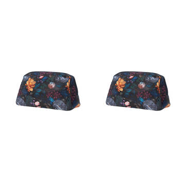 2PK Bramble Bay Vintage Floriade Velvet Bloom Wash Cosmetic Bag Travel