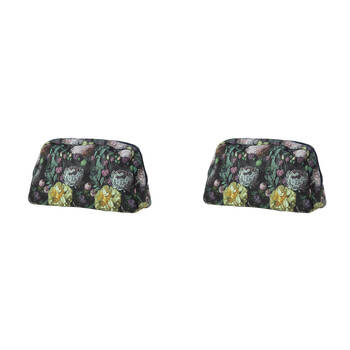 2PK Bramble Bay Vintage Floriade Emerald Botanica Wash Cosmetic Bag Travel