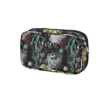 Bramble Bay Vintage Floriade Emerald Botanica Makeup Cosmetic Bag 29cm