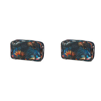 2PK Bramble Bay Vintage Floriade Midnight Serenade Wash Cosmetic Bag Travel