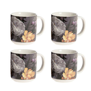 4PK Bramble Bay Vintage Floriade Velvet Floral Print Mug 300ml