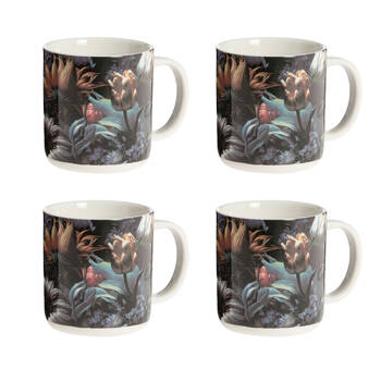 4PK Bramble Bay Vintage Floriade Midnight Serenade Floral Print Mug 300ml
