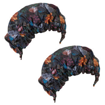2PK Bramble Bay Vintage Floriade Velvet Bloom Shower Cap Reusable